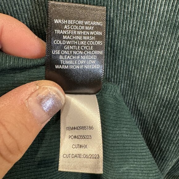 NWT Torrid 2xl Green Long-Sleeve T-Shirt with Crochet Detail Boho Ribbed Knit - Picture 7 of 7